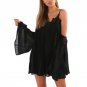 Boho Off Shoulder Lace Splice Summer Beach Dress Ladies 2017 Flare Sleeve Sexy Women Casual Slim dre