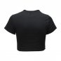 Short Sleeve Hole Short T Shirt White Black Pink Casual Women Bodycon Crop Top High Quality
