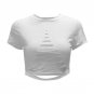 Short Sleeve Hole Short T Shirt White Black Pink Casual Women Bodycon Crop Top High Quality