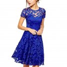 Women Dress Floral Lace Dresses Short Sleeve Party Casual Summer Mini Dress Vestidos