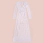 Women Dress Floor-Length Black White Lace Dress Adjust Waist Sexy See Through Floral Vestido