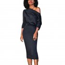 Women Autumn Party Bodycon Dresses Long Sleeve Ladies Sexy Club Dress 2017 Off Shoulder Asymmetric O