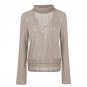 Women Flare Sleeve Pullovers Lace Up Halter Bats Knit Top Femme Turtleneck Solid Sweater
