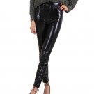Women Elastic Sexy Smooth PU Leather Pencil Pants Winter Bandage Leggings Autumn Long Black Trouser