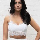 Women Solid Floral Lace Straps Candy Color Bustier Cropped Tops Bras Bralette
