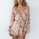 Lace Bandage Women Blusas Perspective Sexy Deep V Neck Home Blouse Womens Blusas Mujer De Moda Summe