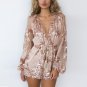 Lace Bandage Women Blusas Perspective Sexy Deep V Neck Home Blouse Womens Blusas Mujer De Moda Summe