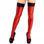 Sexy Women Lady Wet Look Faux Leather Thigh High Stockings Lace Stay-Up 3 Color Fashion 2017