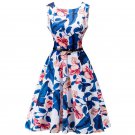women dresses fashion summer dresses round neck sleeveless sexy print casual dress retro ball gown o