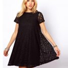 Fashion Women Summer Dress Style A-Line Short Sleeve Summer Dress Women\'s Hollow clothes Lace Sexy 
