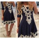 Womens Evening Party Dresse  Casual O-Neck Summer Dresses Fashion Half Sleeve Women Dresses Sexy Swi