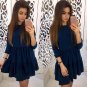 New Arrived 2018 Women Vintage Three Quarter Fashion Ruffles Summer Dress O-Neck Casual Loose Mini A