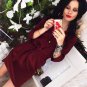 New 2018 Casual Spring Women Navy blue Pink shirt dress Vestidos Summer 3/4 Sleeve Party Office Work