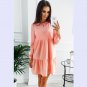 Womens Dresses New Arrival 2017 Long Sleeve Autumn Dress Long Sleeve Loose Casual Mini Dress Plus Si