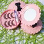 Cute Round Pink False Eyelash Storage Box Fake Eye Lashes Box Cute Bowknot Shaped Japanese Style Com