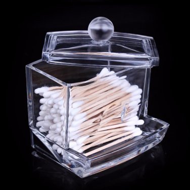 Portable Makeup Tools Cotton Swabs Storage Holder Box Transparent Stick Cosmetic Makeup Organizer Ca