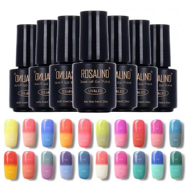 ROSALIND 7ML Temperature Color Change Nail Gel Polish Nail Art Decoration Primer Soak Off Safe Nail 