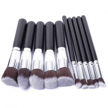 Professional 10 Pcs  Eyeliner Lip Makeup Brushes Eyeshadow Blending Set Concealer Cosmetic Make Up B