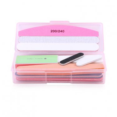 11pcs/set Nail Files Nail Art Kit Sanding Salon Nail Buffer Sandpaper Manicure Pedicure UV Gel Nail 