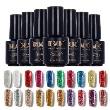 7ml Diamond Glitter UV Nail Gel Polish Soak Off Led UV Gel Nail Polish Use With Base Top Gel Polish
