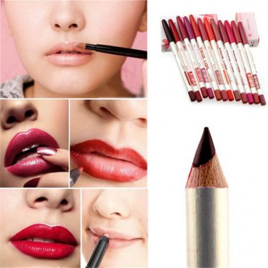 12pcs/set High Quality 12 Colors Colorful Waterproof  Beauty Eyeliner Lippliner Lip/Eye Liner Pencil