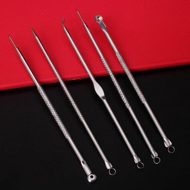 Stainless Steel Blackhead Whitehead Remover Needle Kit Blemish Acne Pimple Extractor Makeup Tools Re