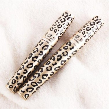 2Pcs Set Lash Extension Eyelash 3D Fiber Leopard Long Curl Black Mascara Makeup