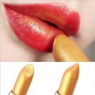 New Fashion Glitter Lip Cosmetics Waterproof Makeup Pigment Nude Long Lasting Red Gold Shimmer Lipst