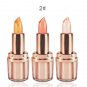 3 Colors Magic Color Temperature Change Lipstick  Beautiful Gold Foil Jelly Flower Lipstick Matte Ba