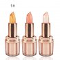 3 Colors Magic Color Temperature Change Lipstick  Beautiful Gold Foil Jelly Flower Lipstick Matte Ba