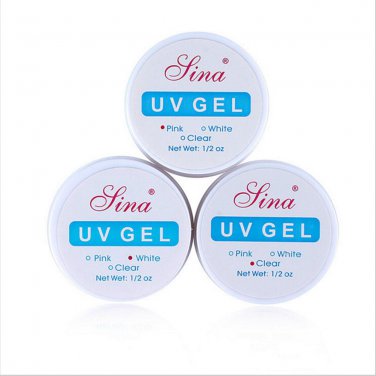 Pink Clear White Nail Gel Builder Set Glue False Tips Nail UV Gel Accessories Nail Tools