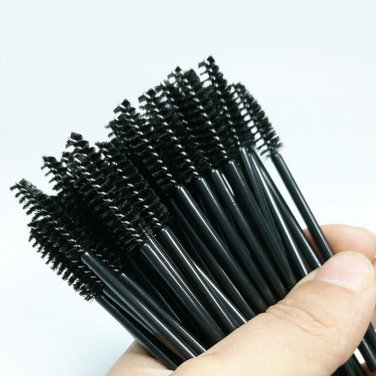 25 pcs Eyelash Eye Lash Black Disposable Mascara Wand Brush Spoolies Makeup Cosmetic Tool Eyelash Ex