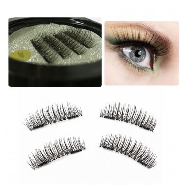 3D Double Magnetic Eyelashes Magnet False Eyelashes Full Strip Magnetic Cilia Eyelash LashesHair Reu