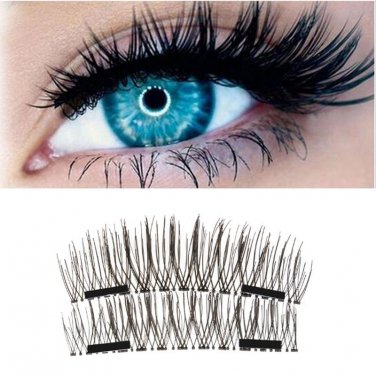 4Pcs 3D Double Magnetic Eyelashes Natural Beauty Full Strip Magnetic Hair Fake Eye Lashes Make Up se