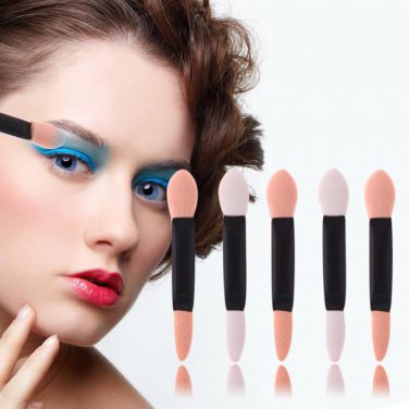 100Pcs Applicator Double-Ended Cosmetic Brushes Women Makeup Eyeliner Sponge Lip Brushes Set Disposa