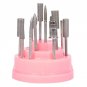 48Hole Pink Organizer Manicure Box Displayer Nail Drill Bit Holder Stand Ja 13