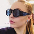 New Ladies Black Round Sunglasses Women Vintage Fashion Oversized Sun Glasses Female Eyewear Brand D