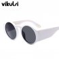 New Ladies Black Round Sunglasses Women Vintage Fashion Oversized Sun Glasses Female Eyewear Brand D