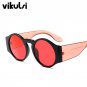 New Ladies Black Round Sunglasses Women Vintage Fashion Oversized Sun Glasses Female Eyewear Brand D