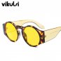 New Ladies Black Round Sunglasses Women Vintage Fashion Oversized Sun Glasses Female Eyewear Brand D