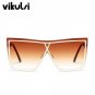 Oversized Sunglasses Women Luxury Brand Designer Vintage Sun glasses Female Flat Top Square Sun Glas