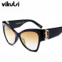 Luxury Cat eye Sunglasses For Women Brand Designer Metal Switch Mirror Sun Glasses Oversized Shades