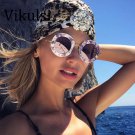 New Fashion Retro Round Letters Sunglasses Transparent Frame Tint Lens Sunglasses Trending Circle Su