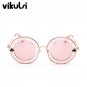 New Fashion Retro Round Letters Sunglasses Transparent Frame Tint Lens Sunglasses Trending Circle Su