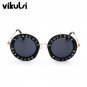 New Fashion Retro Round Letters Sunglasses Transparent Frame Tint Lens Sunglasses Trending Circle Su