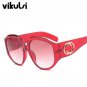 Luxury Italy Brand Designer Oversized Square Sunglasses Women Retro Round Pink Sun Glasses Female Ga