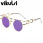 New Metal Frame Steampunk Sunglasses Clear Lens Glasses Eyewear Frame Women Brand Designer Unique Me