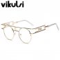 New Metal Frame Steampunk Sunglasses Clear Lens Glasses Eyewear Frame Women Brand Designer Unique Me