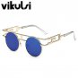 New Metal Frame Steampunk Sunglasses Clear Lens Glasses Eyewear Frame Women Brand Designer Unique Me