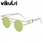 New Metal Frame Steampunk Sunglasses Clear Lens Glasses Eyewear Frame Women Brand Designer Unique Me
